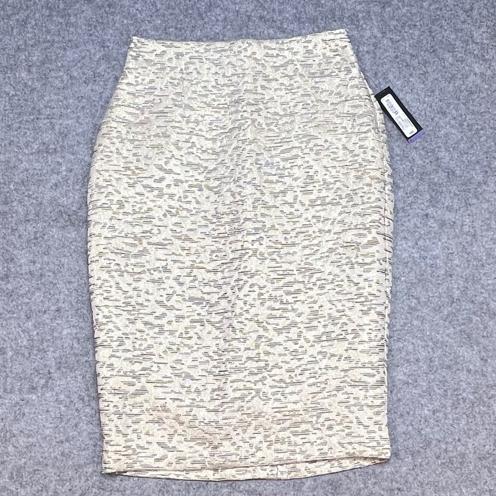 Worthington Women's Gold Jacquard Pencil Skirt Business Career Classy‎ Size 6